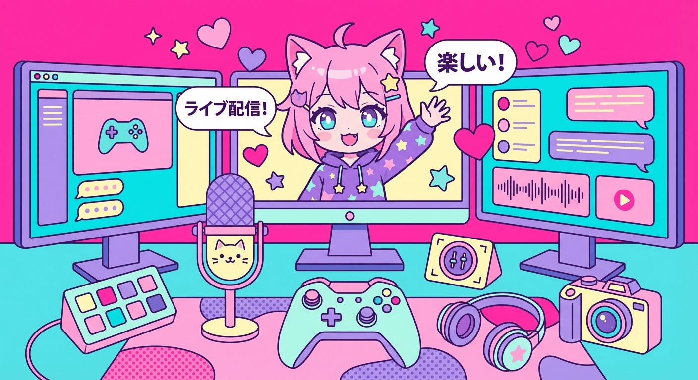 VTuberアバターと配信ツールのイメージ